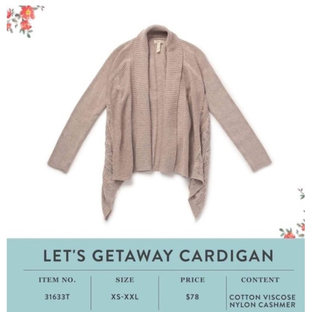Matilda Jane Womens Dream chasers Let's Getaway Cardigan Size Large New